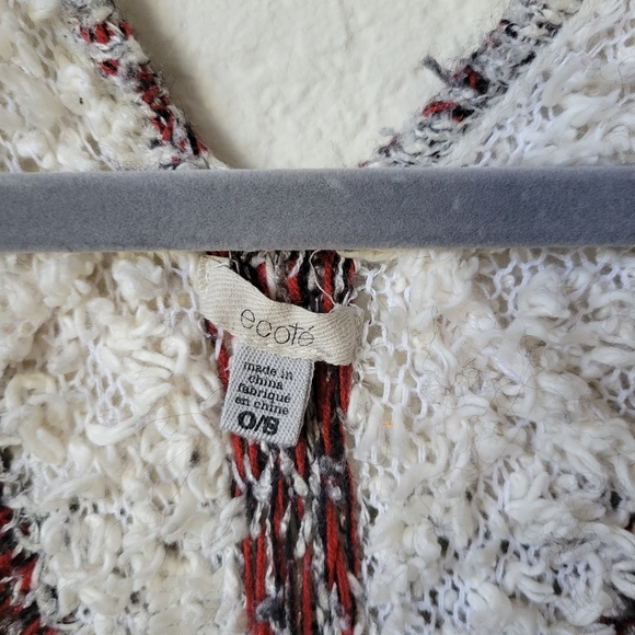 Urban Outfitters Ecote Textured Stripe Sweater Poncho, OS - Picture 4 of 8